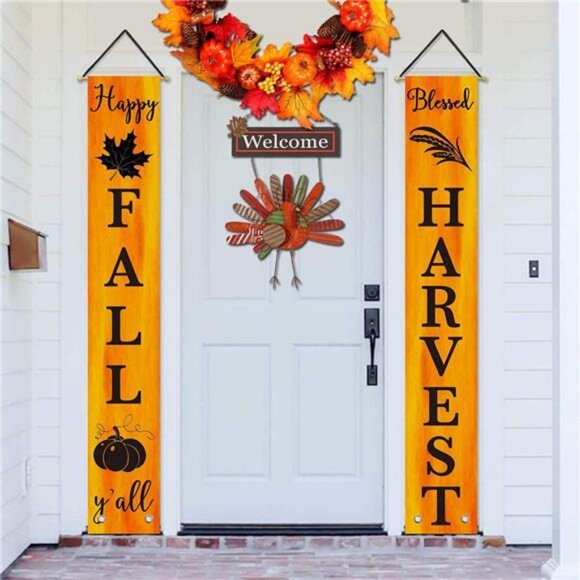 Vintage Metal Thanksgiving Turkey Wall Hanging Decoration Welcome Sign - Picture 6 of 7